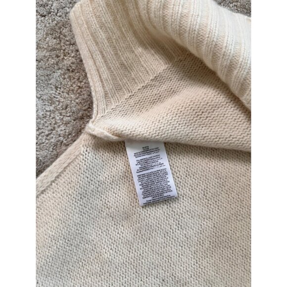 BCBGMaxAzria Womens Lambswool Sweater Ribbed Hem & Cold Shoulder Cream Size S - Picture 6 of 7